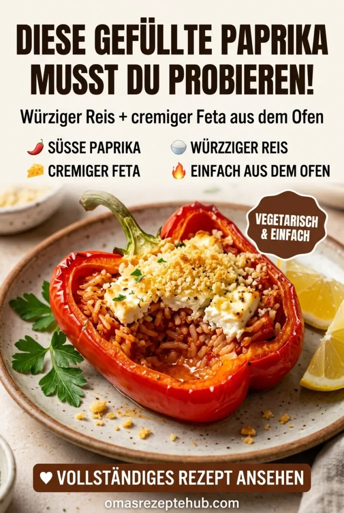 Gefuellte Paprika Mit Reis Und Feta Rezept Einfach Zubereiten