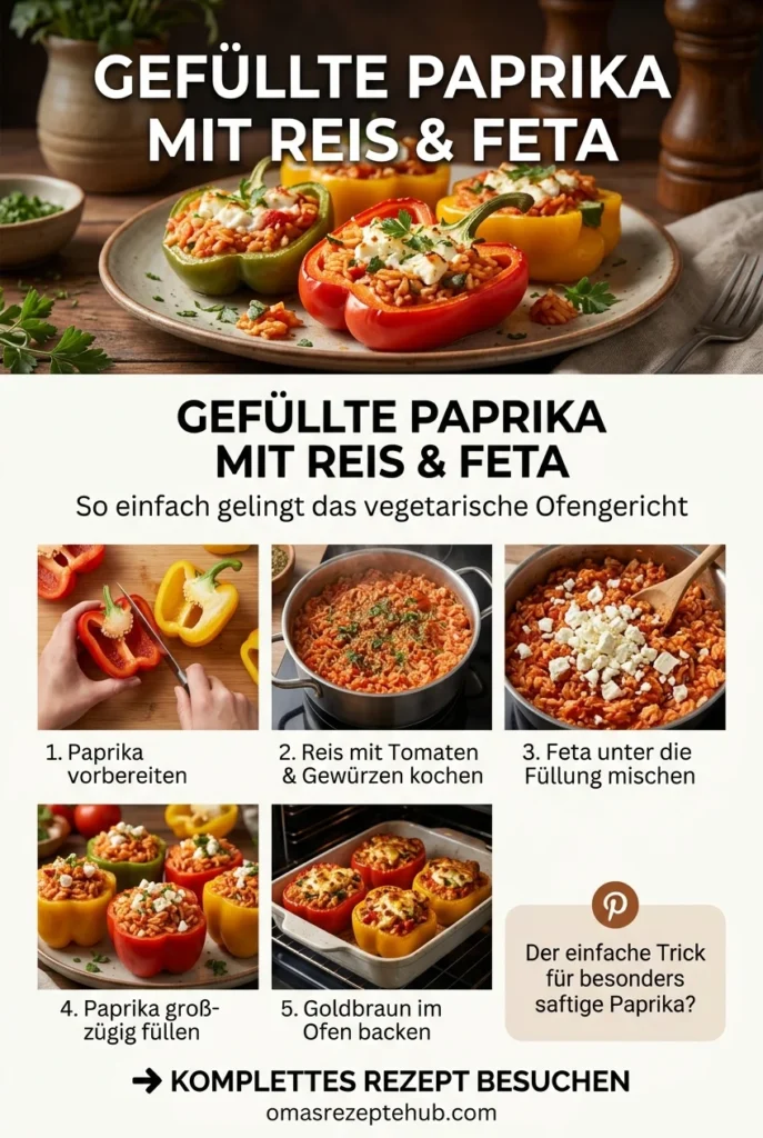 Gefuellte Paprika Mit Reis Und Feta Rezept Einfach Zubereiten