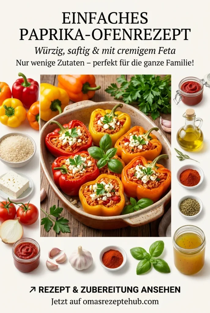 Gefuellte Paprika Mit Reis Und Feta Rezept Einfach Zubereiten