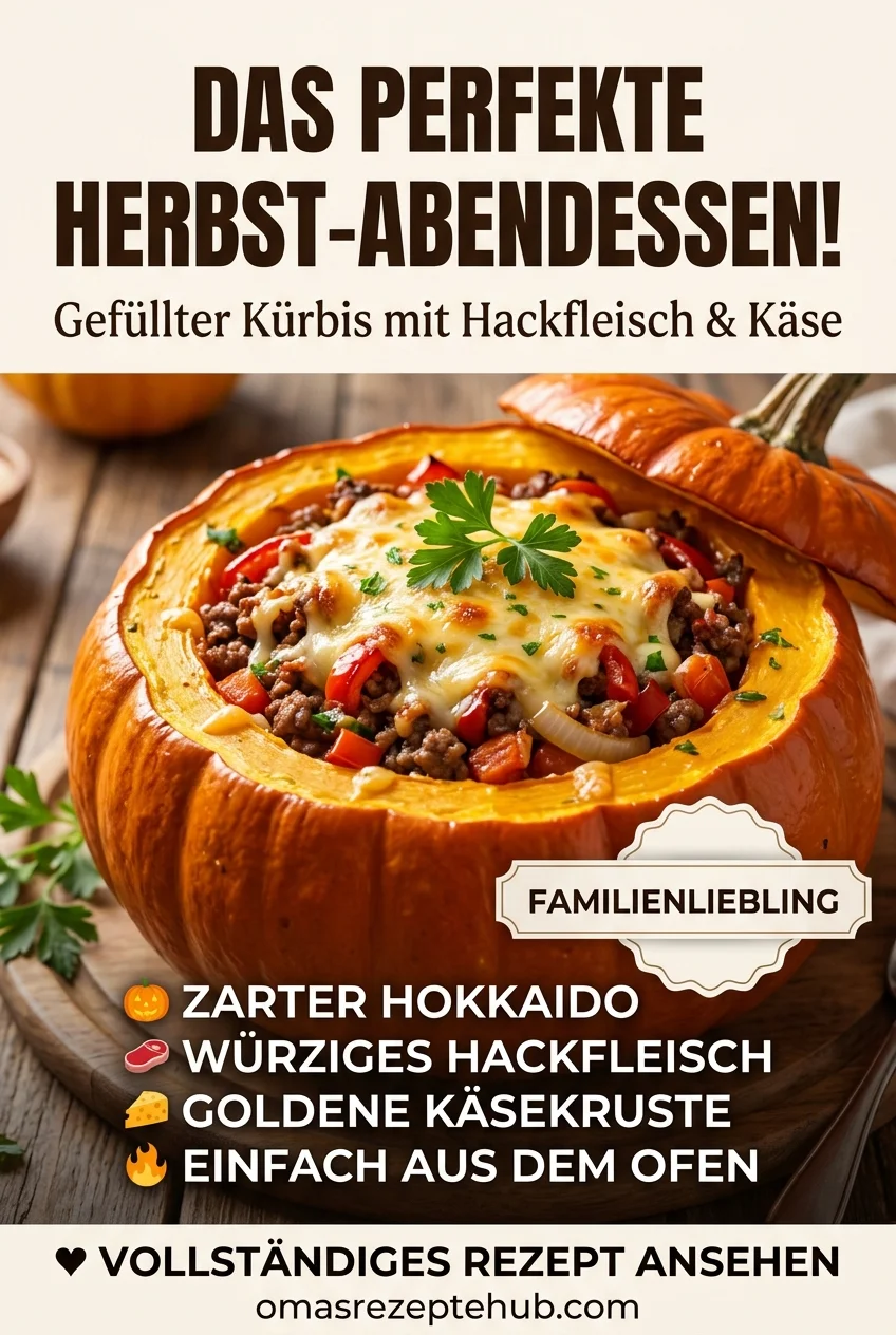 Gefüllter Kürbis mit Hackfleisch aus dem Ofen – Herzhaft & einfach