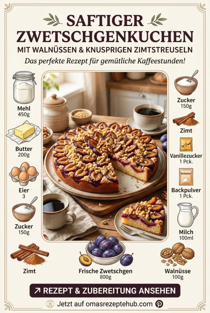 Walnuss Zwetschgenkuchen Mit Zimt Streuseln