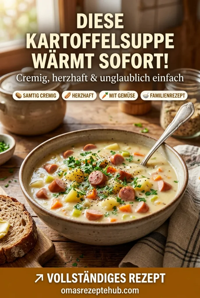 Cremige Kartoffelsuppe mit Würstchen