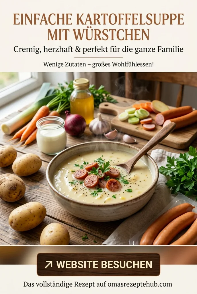 Cremige Kartoffelsuppe mit Würstchen