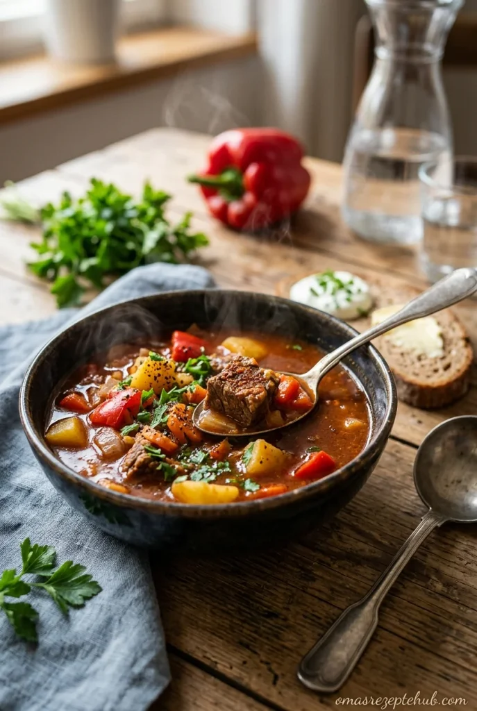 Deftige Gulaschsuppe wie bei Oma