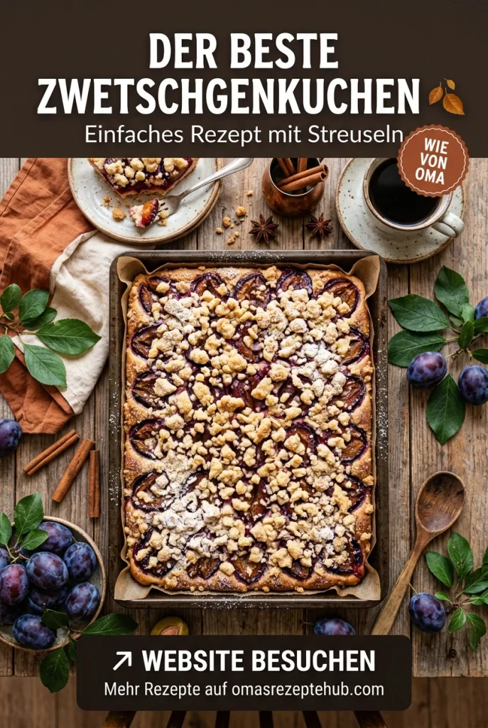 Einfacher Zwetschgenkuchen mit Streuseln