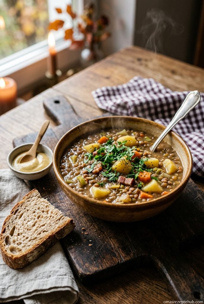 Linseneintopf mit Kartoffeln
