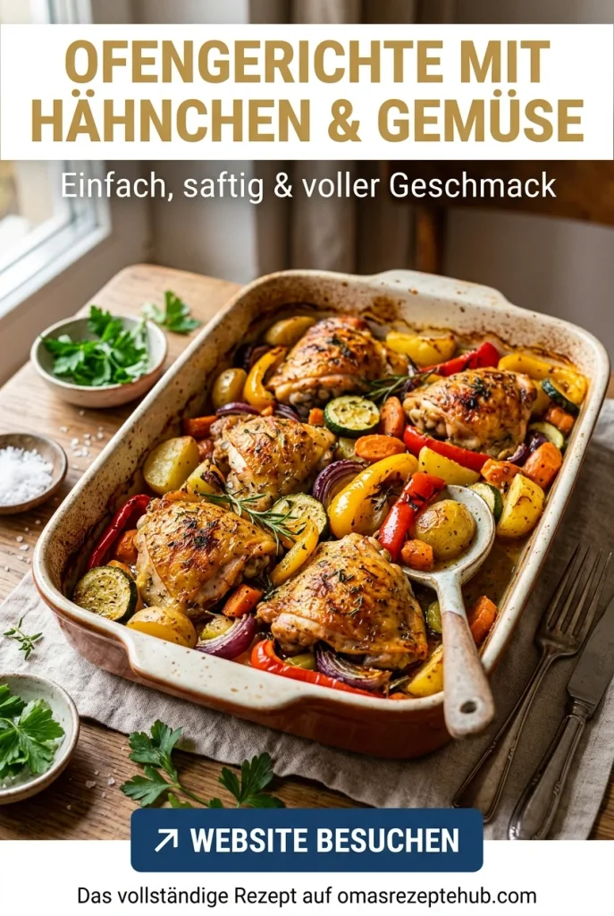 Ofengerichte mit Hähnchen und Gemüse