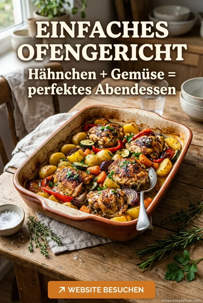 Ofengerichte mit Hähnchen und Gemüse Einfaches Familienessen aus dem Ofen