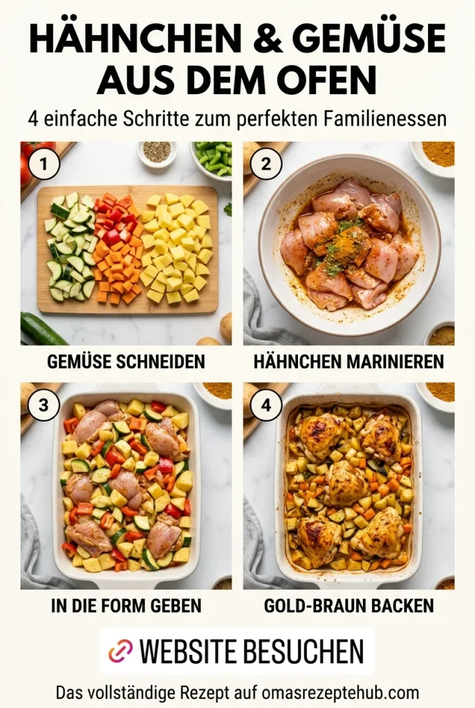 Ofengerichte mit Hähnchen und Gemüse