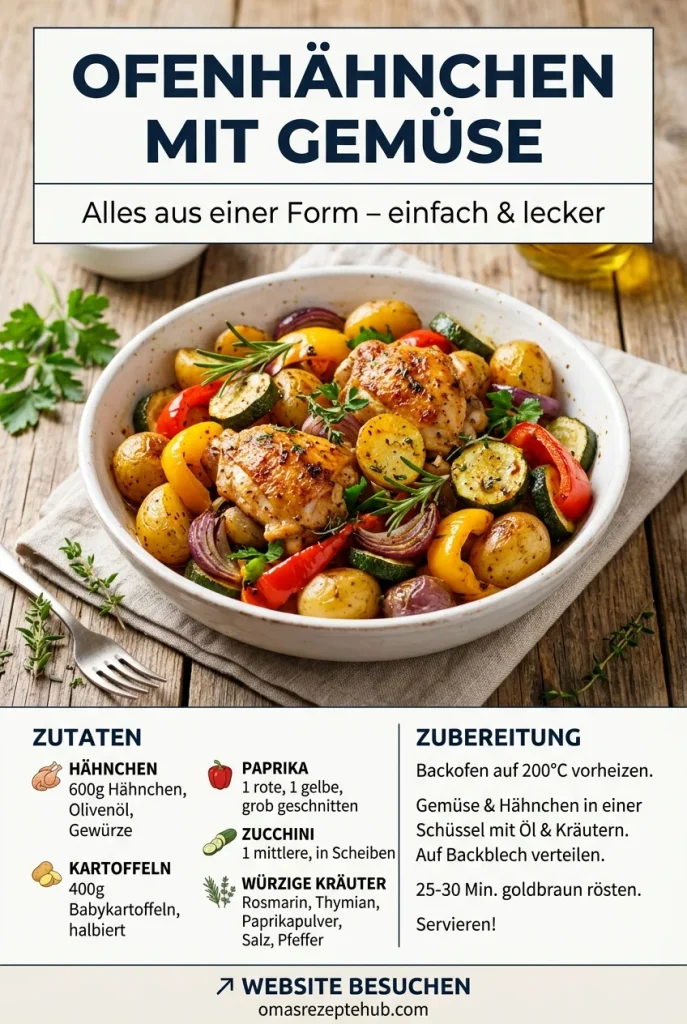 Ofengerichte mit Hähnchen und Gemüse