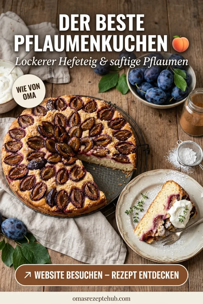 Pflaumenkuchen mit Hefeteig