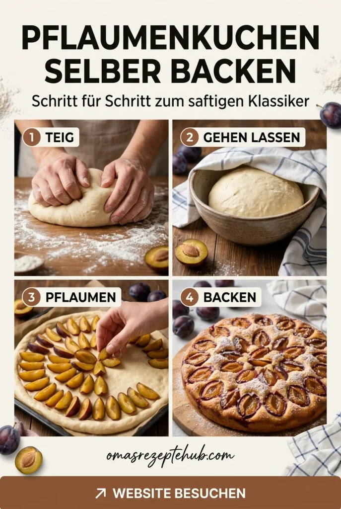 Pflaumenkuchen mit Hefeteig