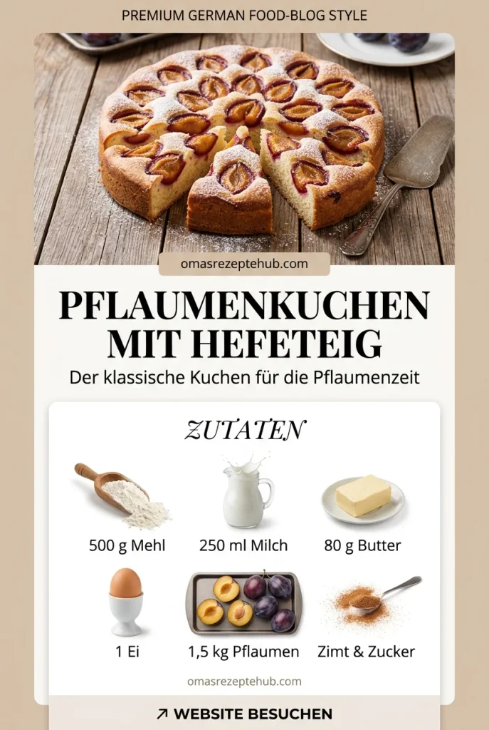 Pflaumenkuchen mit Hefeteig