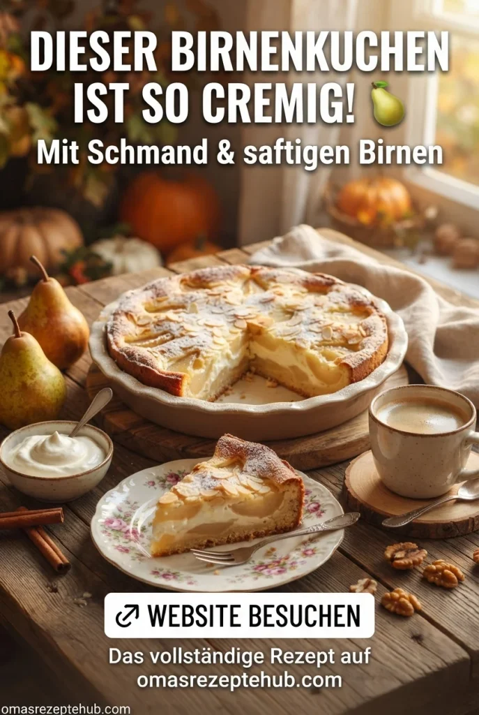 Birnenkuchen mit Schmand