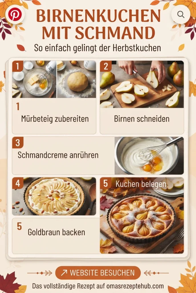 Birnenkuchen mit Schmand
