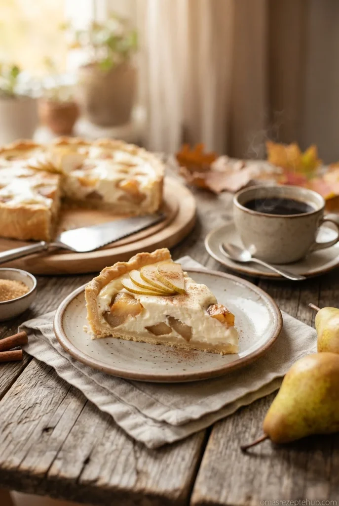 Birnenkuchen mit Schmand