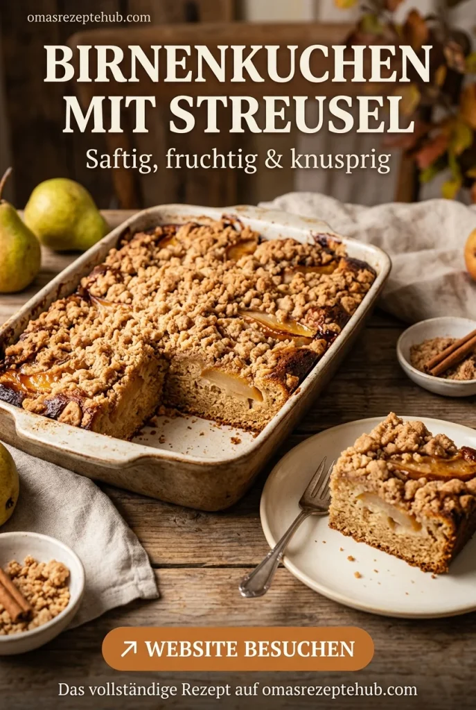 Birnenkuchen mit Streusel