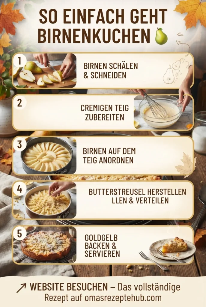 Birnenkuchen mit Streuseln