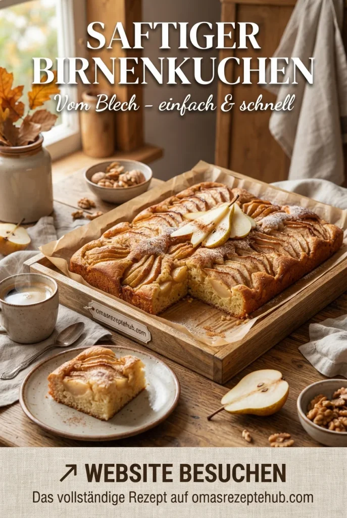 Birnenkuchen vom Blech