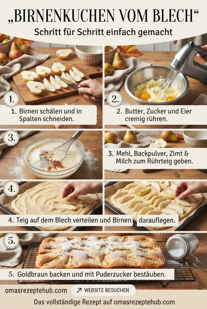 Birnenkuchen vom Blech