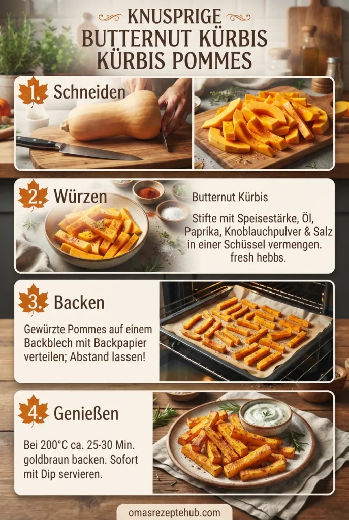 Butternut Kürbis Pommes Rezept