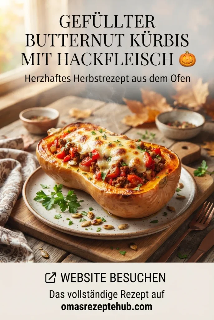 gefüllter butternut kürbis mit hackfleisch