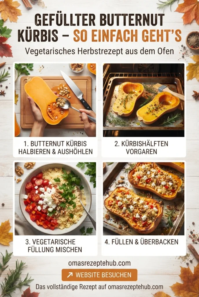 gefüllter Butternut Kürbis vegetarisch