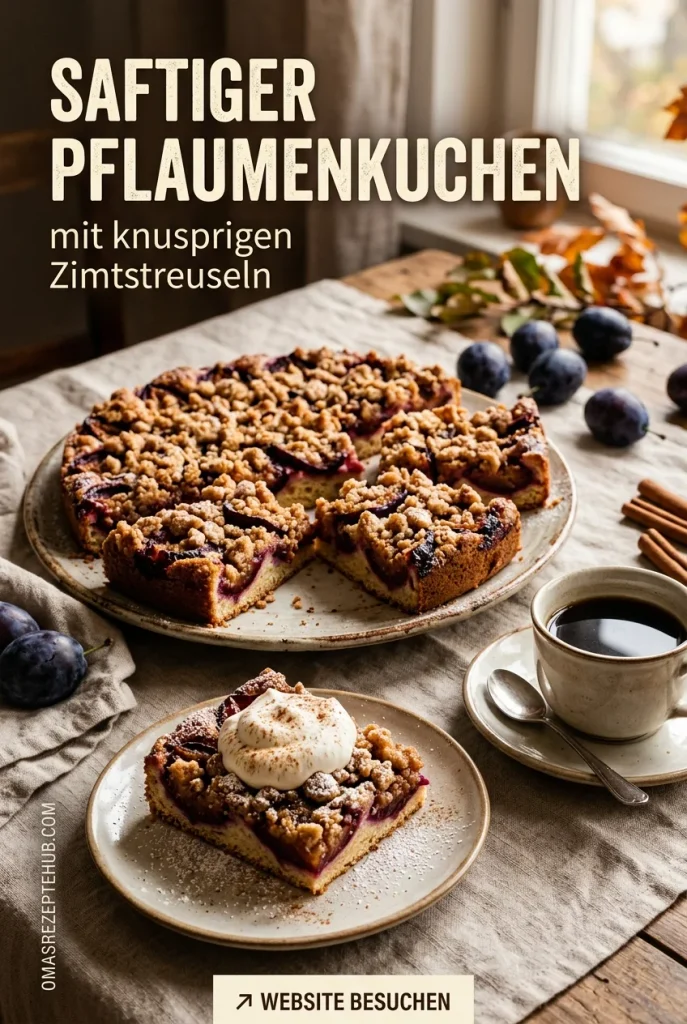 Pflaumenkuchen vom Blech Saftig mit knusprigen Streuseln