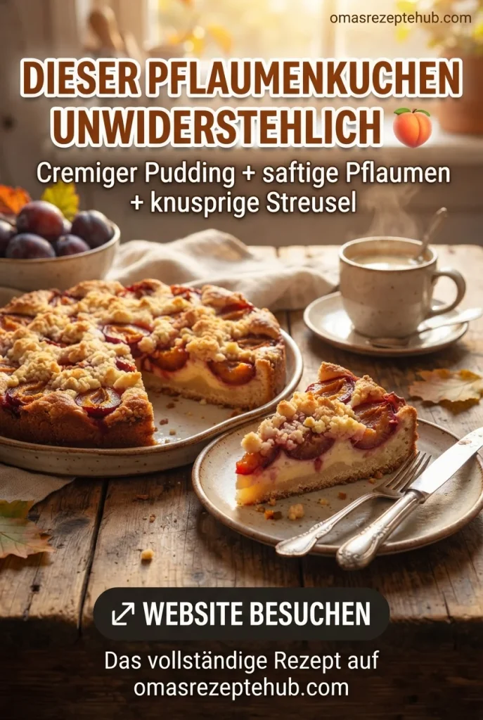 Pflaumenkuchen mit Pudding