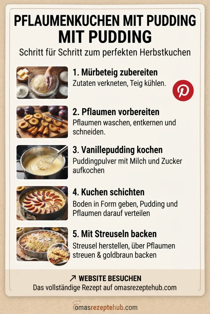 Pflaumenkuchen mit Pudding