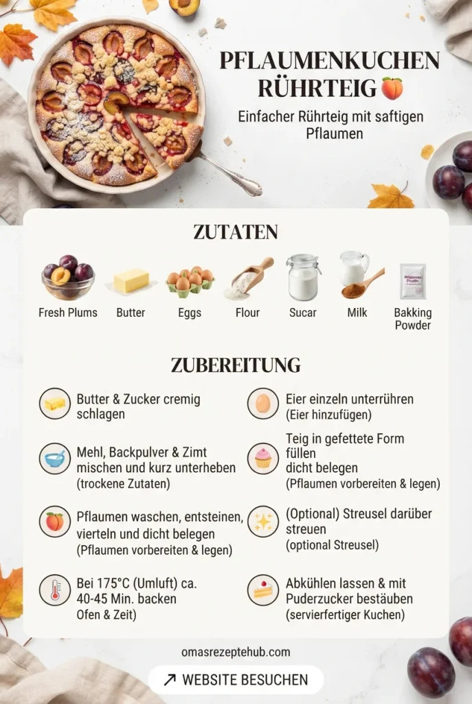 Pflaumenkuchen mit Rührteig