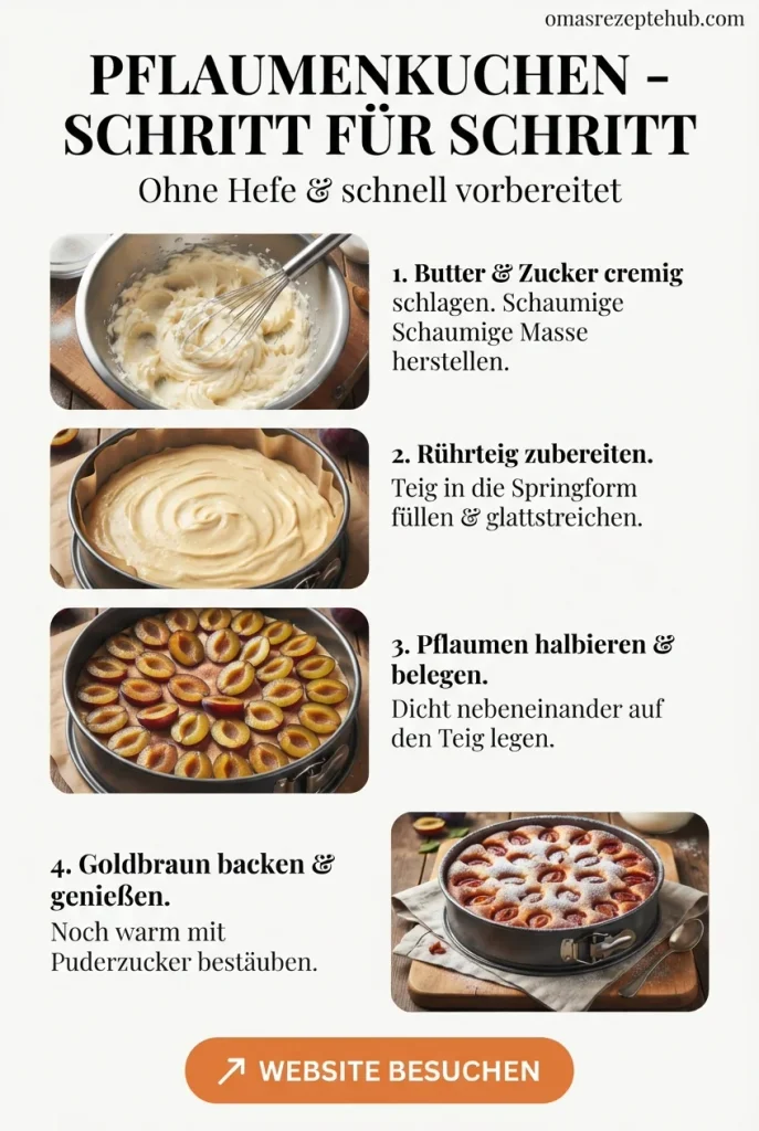 Pflaumenkuchen mit Rührteig
