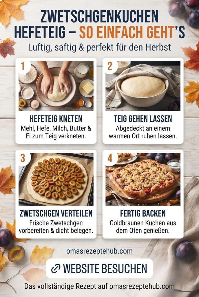 Zwetschgenkuchen mit Hefeteig