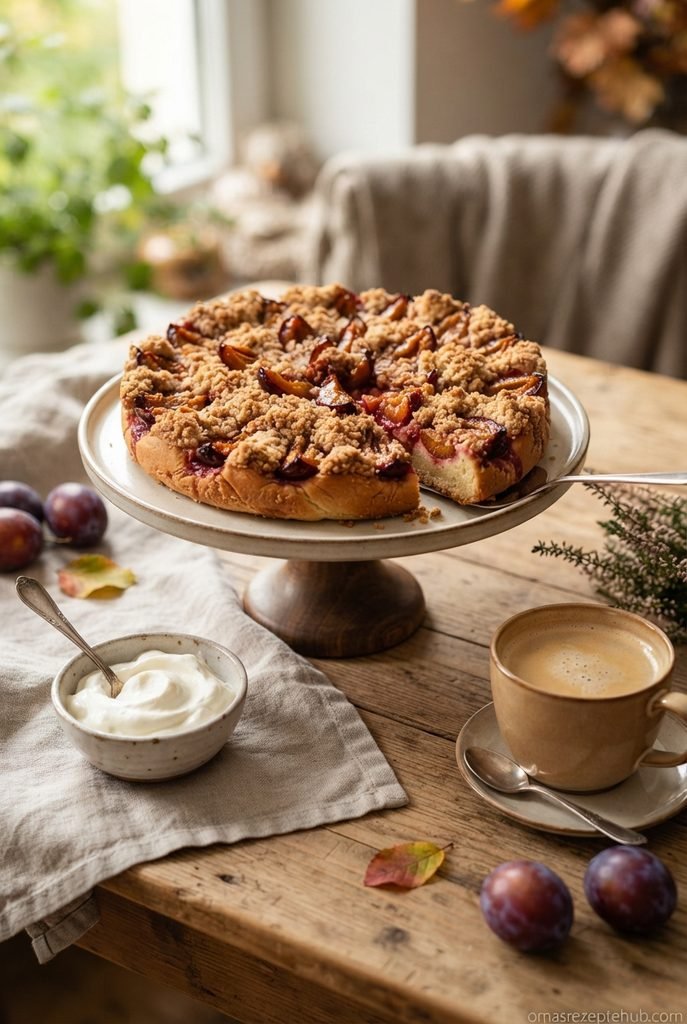 Zwetschgenkuchen mit Hefeteig