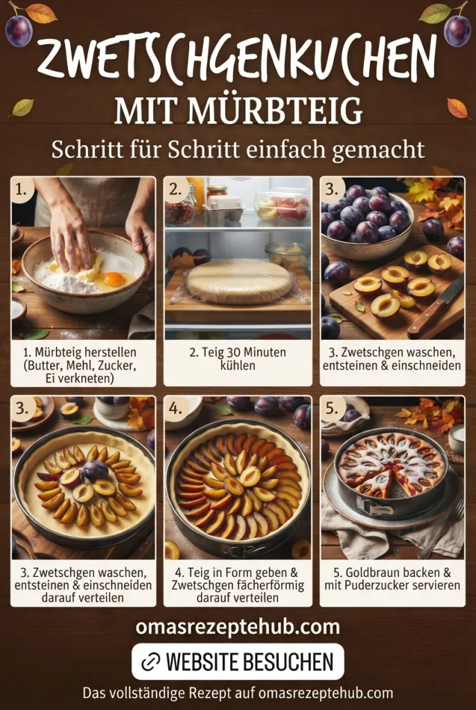 Zwetschgenkuchen mit Mürbteig