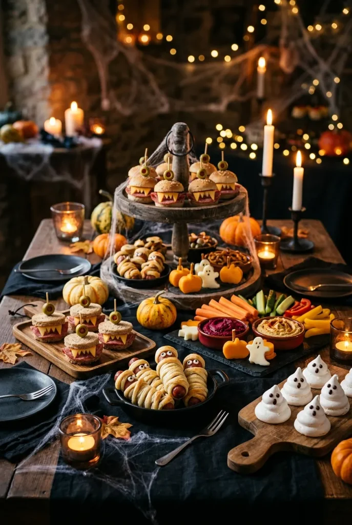 Gruseliges Fingerfood Buffet