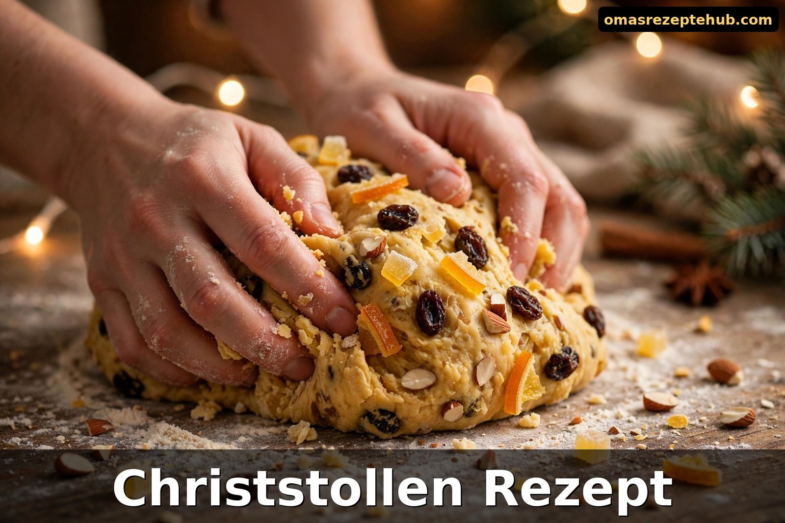 Christstollen Teig kneten