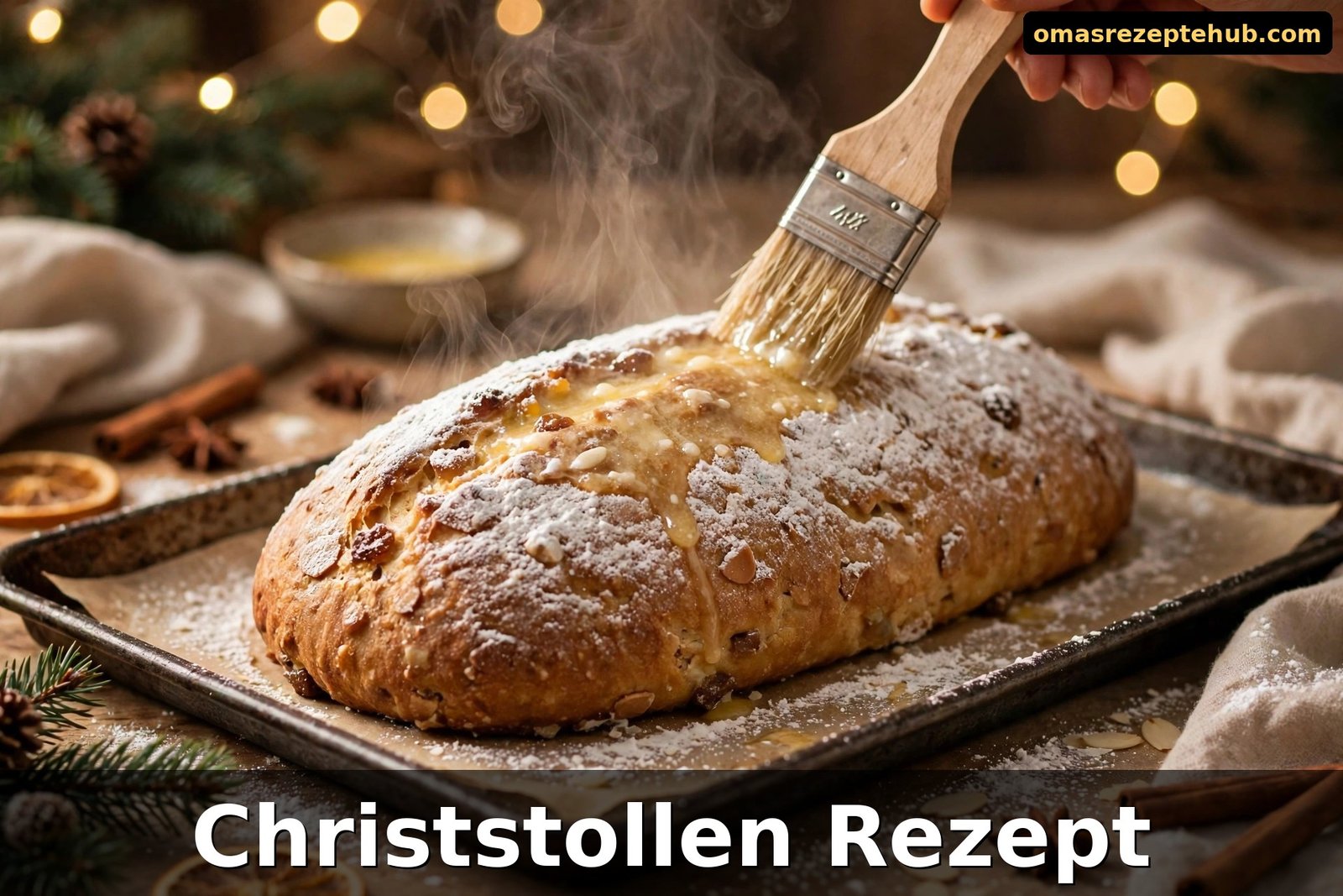 Christstollen frisch gebacken
