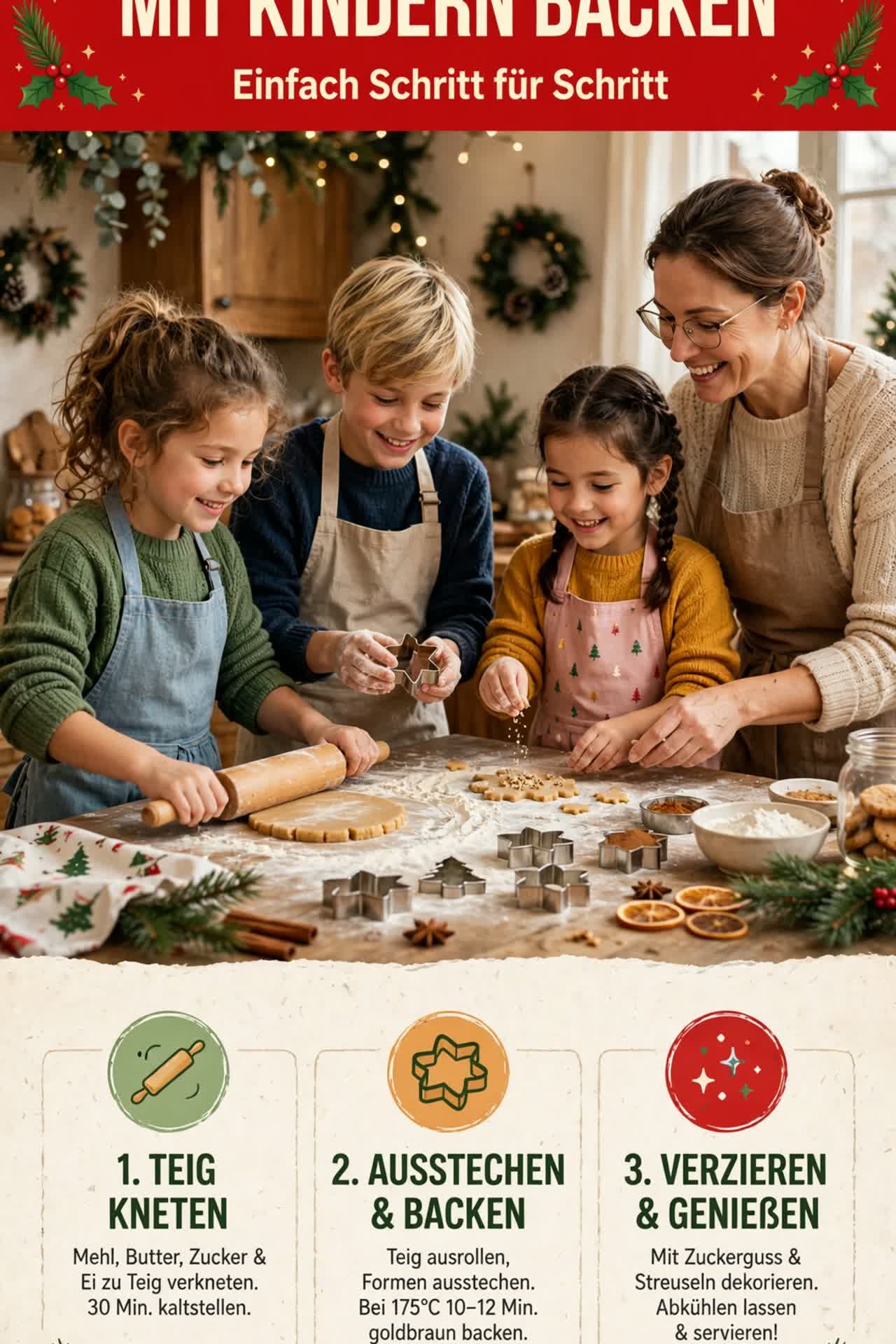 Weihnachtsplätzchen mit Kindern Backen
