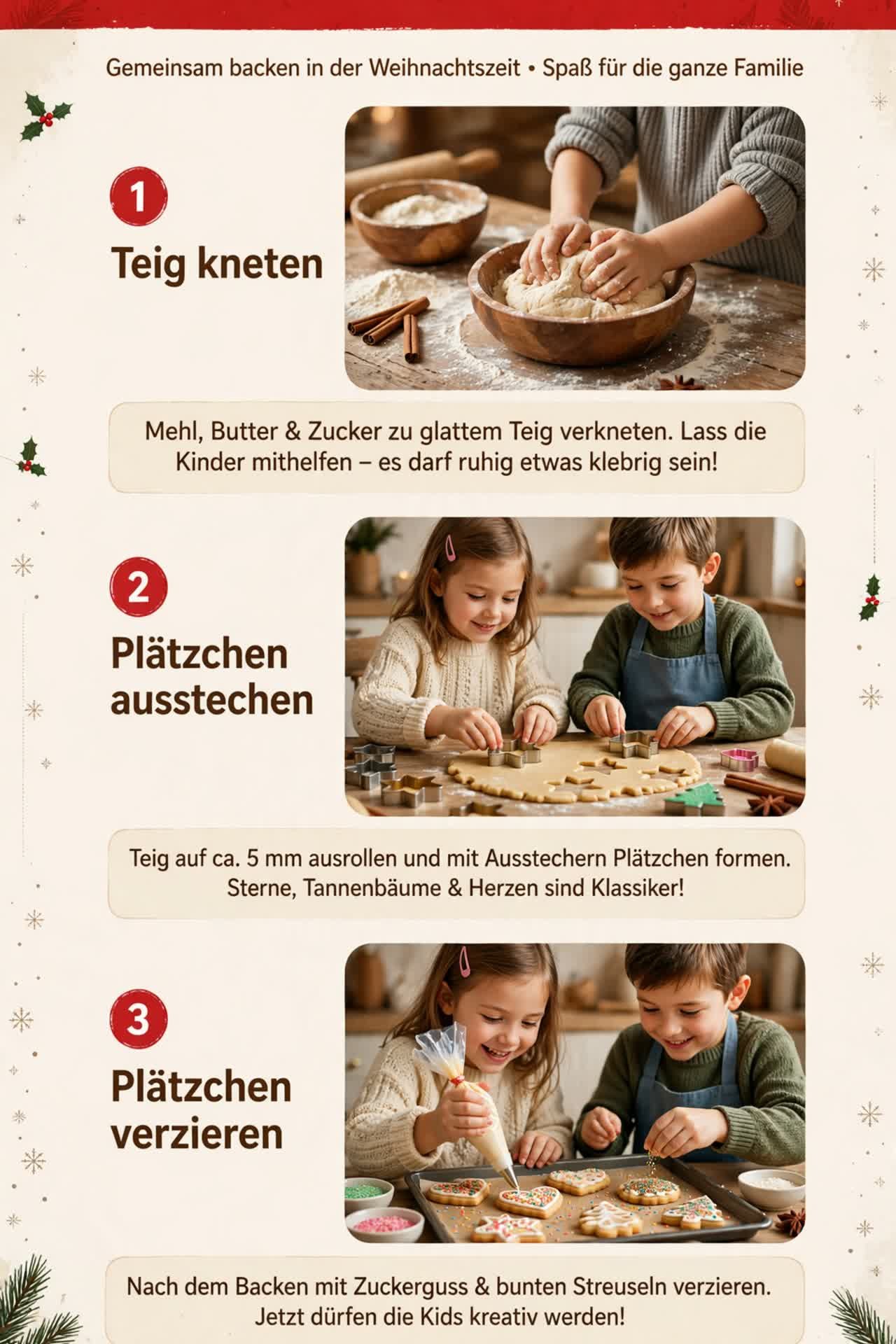 Weihnachtsplätzchen mit Kindern Backen