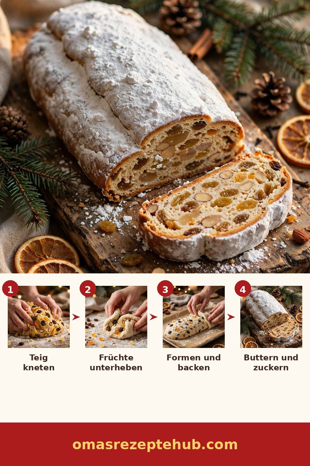 Christstollen Schritt für Schritt